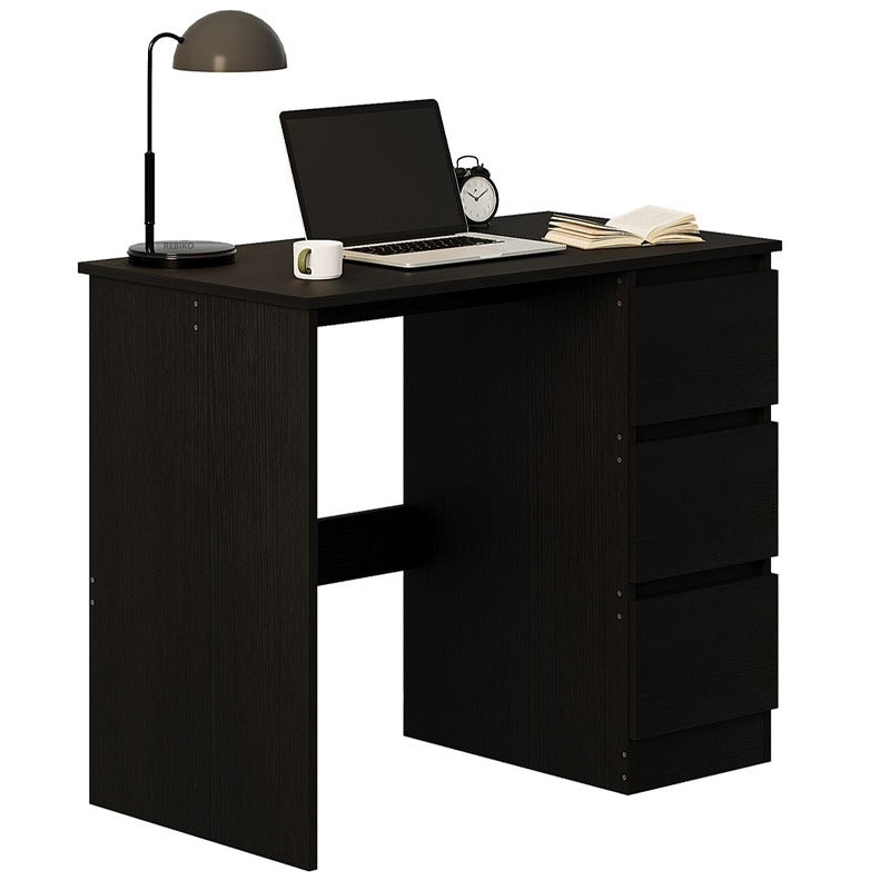 Modern fekete, fiókos Loft számítógépasztal fiataloknak