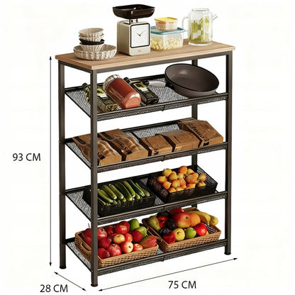 Világosbarna ipari fa retro loft polcos konyhaszekrény 75 cm