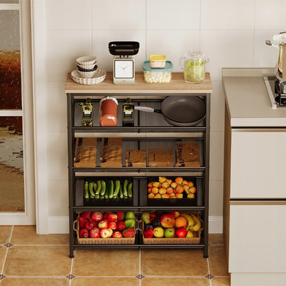 Világosbarna ipari fa retro loft polcos konyhaszekrény 75 cm