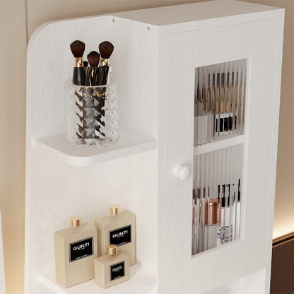 Modern, loft stílusú smink- és sminkasztal LED-es tükörrel