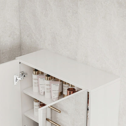 Fali tükrös fürdőszobaszekrény 60x60x22 cm – 2 ajtós, fehér, modern dizájn