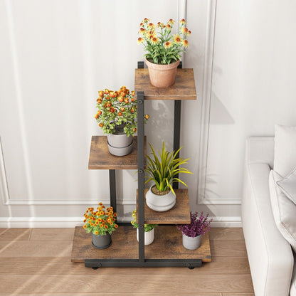 Virágállvány loft rusztikus növénycserepek állványa