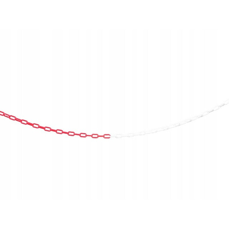 25 m műanyag korlátlánc, 6 mm, fehér és piros