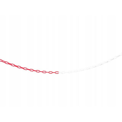 25 m műanyag korlátlánc, 6 mm, fehér és piros