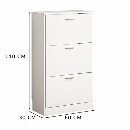 Cipőtartó szekrény előszobai komód loft stílusban 3 ajtós modern 110 cm