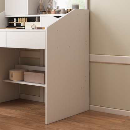 Fehér fésülködőasztal tükörrel, 70x40x130 cm – Elegáns és praktikus megoldás hálószobába vagy fürdőszobába