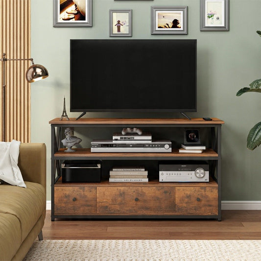 TV szekrény loft komód nappaliba polcokkal fiókokkal 110 cm