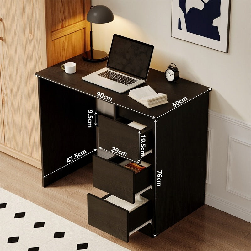 Modern fekete, fiókos Loft számítógépasztal fiataloknak