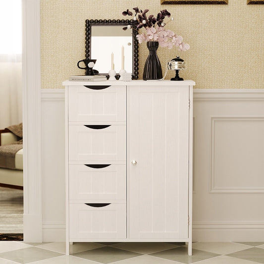 Szekrény, könyvespolc, fiókos szekrény, fürdőszoba, előszoba, tetőtér, 3 fiók, fehér, 80 cm magas