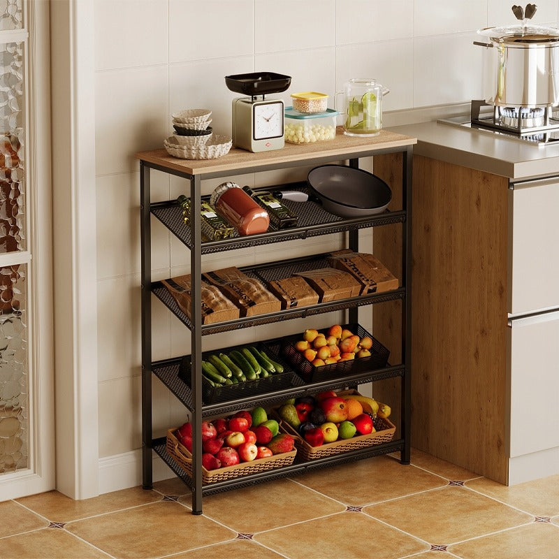 Világosbarna ipari fa retro loft polcos konyhaszekrény 75 cm