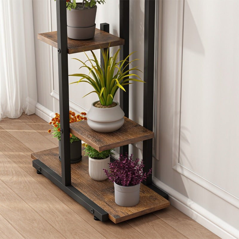 Virágállvány loft rusztikus növénycserepek állványa