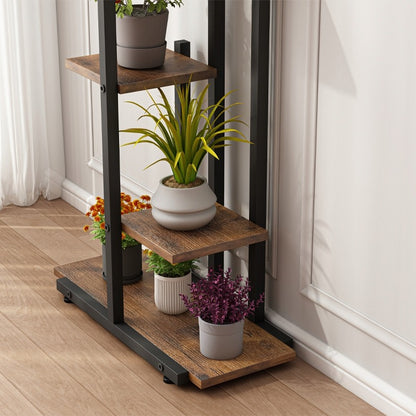 Virágállvány loft rusztikus növénycserepek állványa