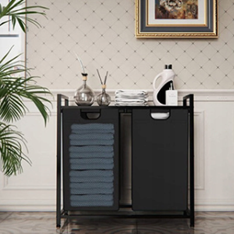 Nagy, két rekeszes mosókosár polccal, ipari loft konténer állvány