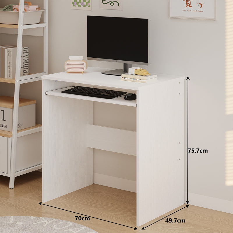 Fehér Számítógépasztal 70 cm – Loft Stílus Billentyűzettartó Polccal