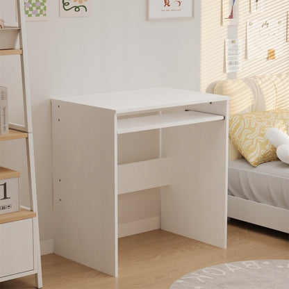 Fehér Számítógépasztal 70 cm – Loft Stílus Billentyűzettartó Polccal