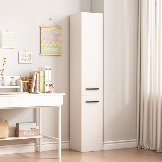 Modern Loft Stílusú Fehér Oszlopszekrény 2 Ajtóval – 174 × 31 × 30 cm
