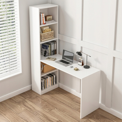 Fehér íróasztal polcokkal 125x50x181 cm – Ergonomikus munkaterület modern dizájnnal