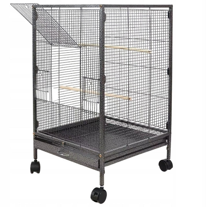 Fémketrec egzotikus madaraknak, papagájok és kanári madarak számára, 80 cm