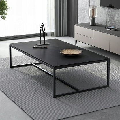 Modern téglalap alakú dohányzóasztal 120 cm, fekete, ipari loft