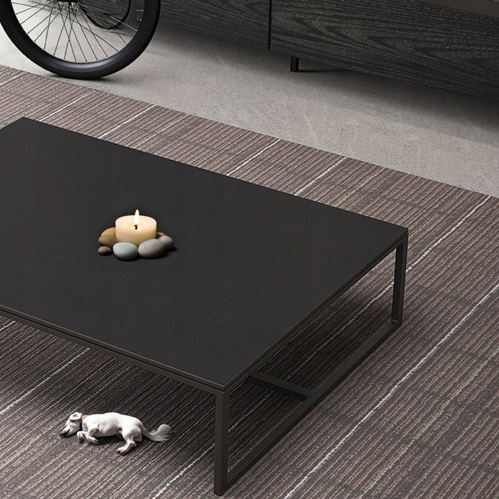 Modern téglalap alakú dohányzóasztal 120 cm, fekete, ipari loft