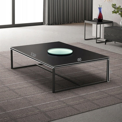 Modern téglalap alakú dohányzóasztal 120 cm, fekete, ipari loft