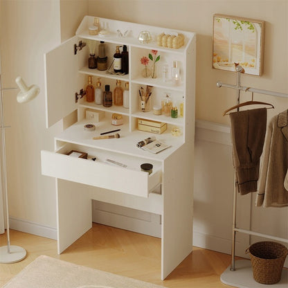 Modern öltözőasztal nyitható tükörrel, loft fiókkal, glamour