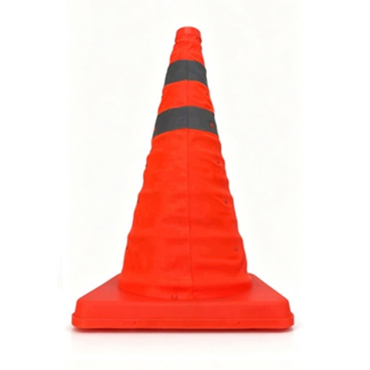 Összecsukható Közlekedési Bója 45 cm Fényvisszaverő Teleszkópos Narancssárga 25x25 cm