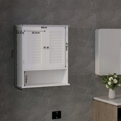 Fehér Fali Fürdőszobai Szekrény 70 cm – Loft Stílusú Fali Állószekrény
