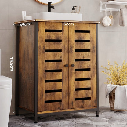 Loft Rusztikus Mosdószekrény – Barna Álló 62 cm