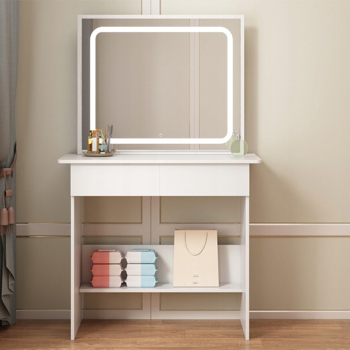 Sminkasztal LED tükörrel, modern glamour stílusban, 90 cm