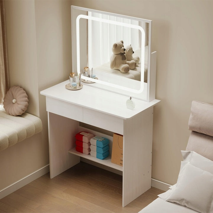 Sminkasztal LED tükörrel, modern glamour stílusban, 90 cm