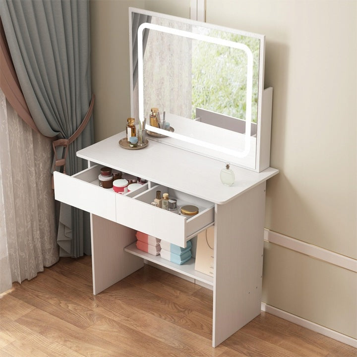 Sminkasztal LED tükörrel, modern glamour stílusban, 90 cm