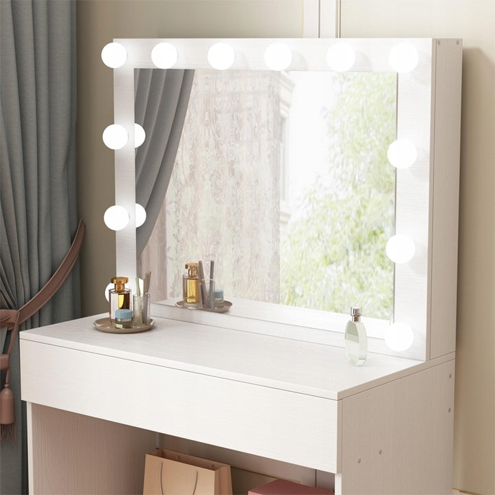 LED világítással ellátott kozmetikai asztal – modern sminkasztal glamour loft stílusban