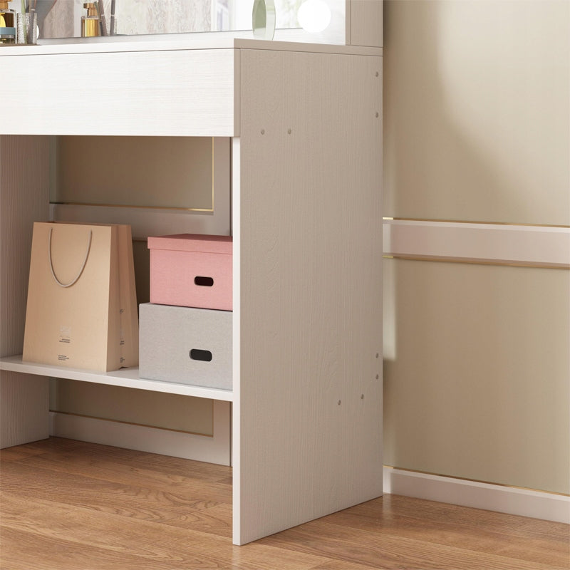 LED világítással ellátott kozmetikai asztal – modern sminkasztal glamour loft stílusban