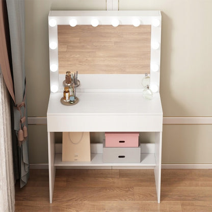 LED világítással ellátott kozmetikai asztal – modern sminkasztal glamour loft stílusban