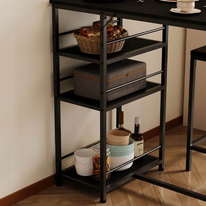 Fekete Loft Bárszett – Asztal + 2 Szék Konyhába és Étkezőbe