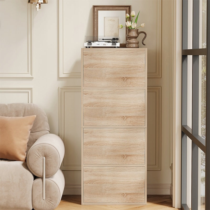 Ajtós oszlopos szekrény, világos Sonoma tölgy, tágas állványos fiókos szekrény, loft stílus, 120 cm