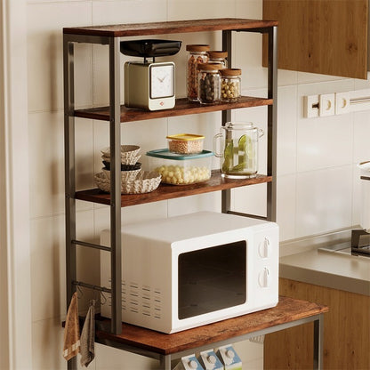 Többfunkciós vintage barna loft konyhaszekrény 6 polccal, 166 cm