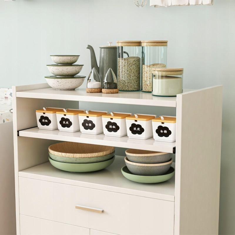 Konyhai kerekes szekrény fiókos szekrény asztal könyvespolc modern mobil fehér