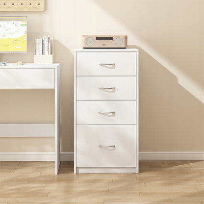 Modern loft stílusú polcos szekrény 4 fiókkal fehér irodai komód nagy 85 cm
