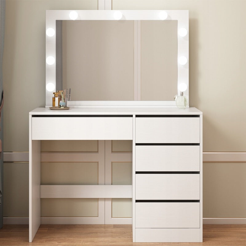 Sminkasztal LED tükörrel, modern, fehér