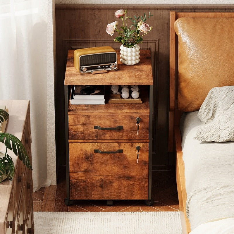 Kerekes szekrény, dokumentumtároló fiókokkal, kulccsal zárható