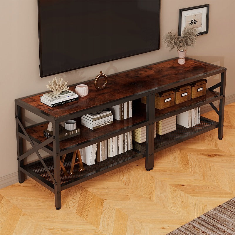 TV-szekrény televízióhoz, vintage állvány nappaliba, rusztikus barna, retro