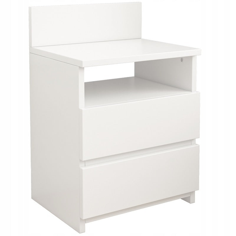 Fehér éjjeliszekrény 2 fiókkal 40 cm-es – modern loft stílus, MDF