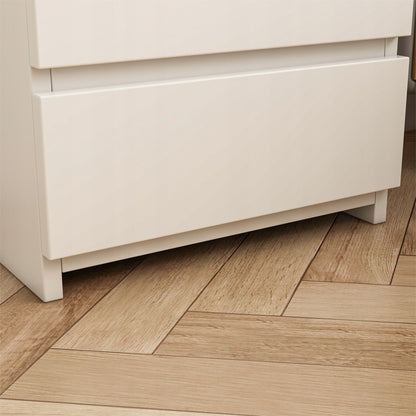 Fehér éjjeliszekrény 2 fiókkal 40 cm-es – modern loft stílus, MDF