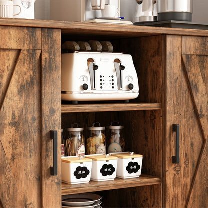 Fiókos és nyitott polcos komód 100x70x35 cm – Vintage barna, rusztikus stílus