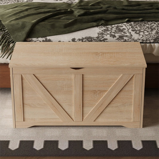 Nagy fa tárolódoboz, világosbarna, pad, padlás, 100 cm