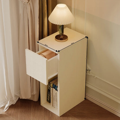 Éjjeliszekrény fiókkal, polcos asztal, modern loft hálószoba, 55 cm