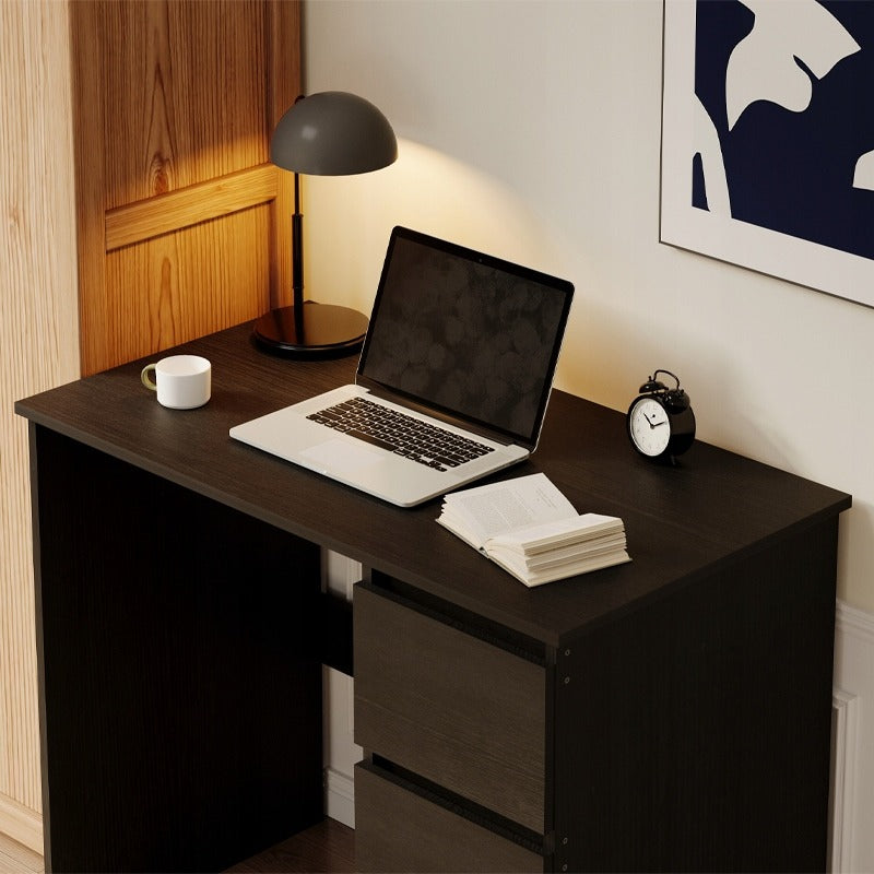 Modern fekete, fiókos Loft számítógépasztal fiataloknak