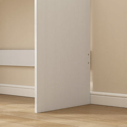 Fehér modern számítógépasztal 2 fiókkal loft stílusban íróasztal fésülködőasztal 100 cm